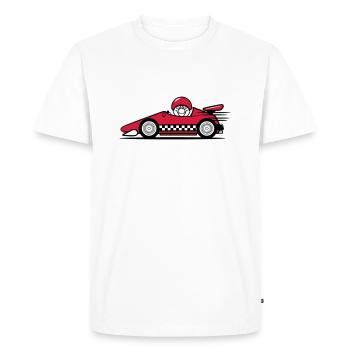 Voiture de course drôle humoristique - T-shirt Premium bio Homme - blanc - Devant - Nico (187cm)