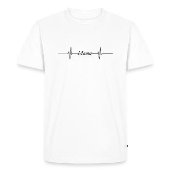 Maman battement de cœur - T-shirt Premium bio Homme - blanc - Devant - Nico (187cm)
