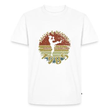 40. Geburtstag Alive and kickin since 02/1985 - Men's Premium Organic T-Shirt - white - Front - Nico (187cm)