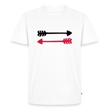 2 flèches, 2 directions, natif américain, guerre - T-shirt Premium bio Homme - blanc - Devant - Nico (187cm)