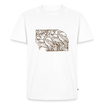 Hiboux dessinés à la main douce, illustration - T-shirt Premium bio Homme - blanc - Devant - Nico (187cm)