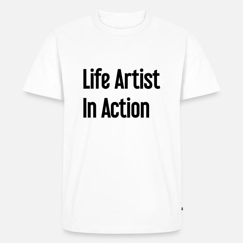 Lebenskünstler im Einsatz - Männer Premium Bio T-Shirt - Weiß