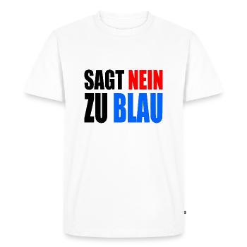 Dites non au bleu - AfD - T-shirt Premium bio Homme - blanc - Devant - Nico (187cm)