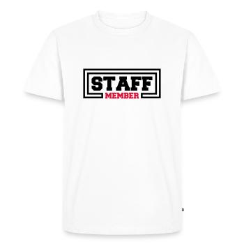 Staff Member Friends Team Staff Crew Logo - Men's Premium Organic T-Shirt - white - Front - Nico (187cm)