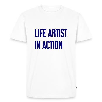 Bon vivants in action - Men's Premium Organic T-Shirt - white - Front - Nico (187cm)