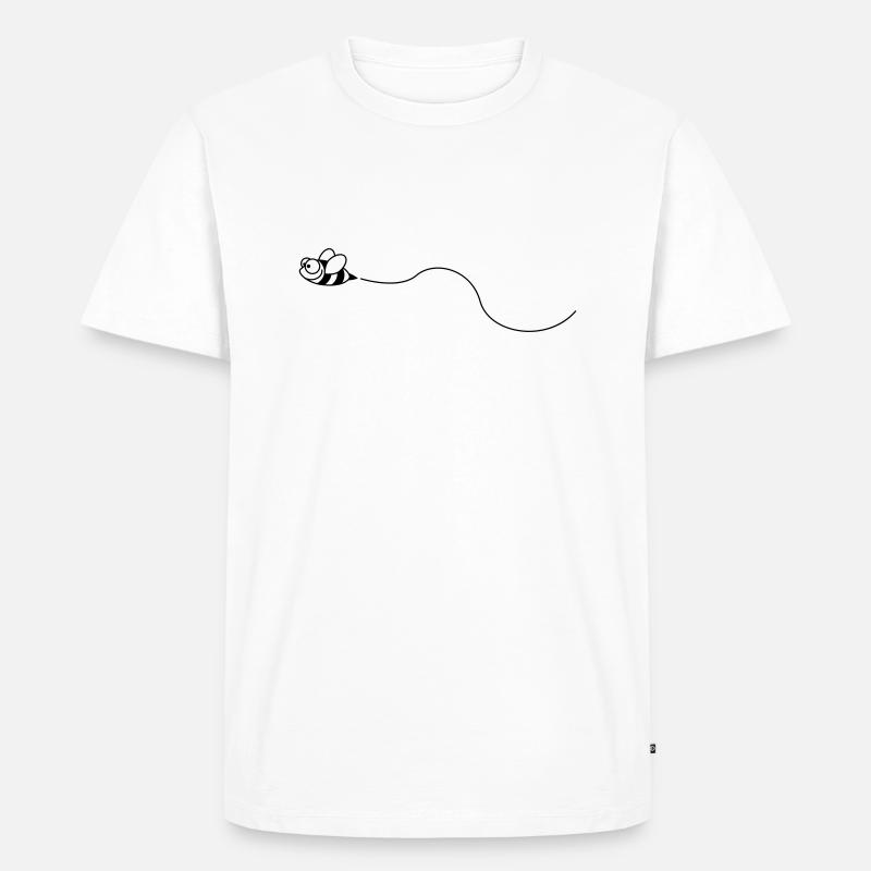 biene_1c - Männer Premium Bio T-Shirt - Weiß