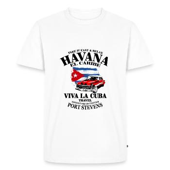 Havana - Cuba Flag - T-shirt Premium bio Homme - blanc - Devant - Nico (187cm)