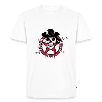 tete de mort breizh pirate breton chapeau 311 - T-shirt Premium bio Homme - blanc - Devant - Nico (187cm)