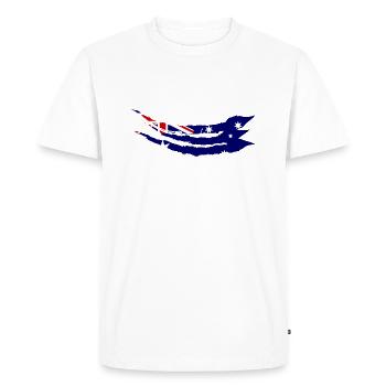 Drapeau australien sous le drapeau australien - T-shirt Premium bio Homme - blanc - Devant - Nico (187cm)