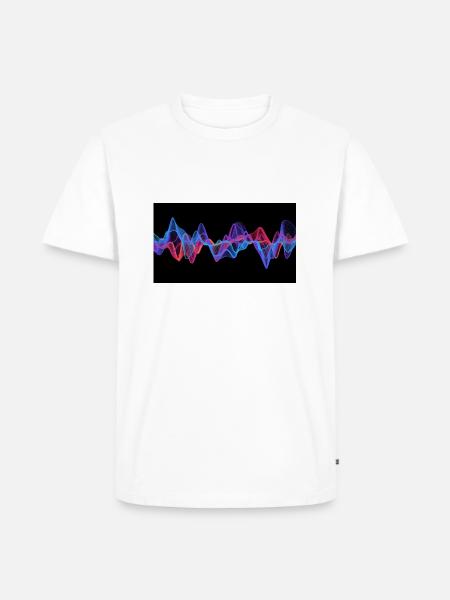 Waves Visuel - Männer Premium Bio T-Shirt - Weiß