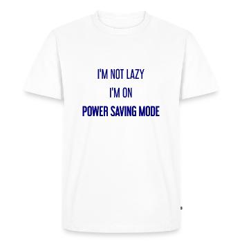I'm not lazy, I'm in power saving mode! - Men's Premium Organic T-Shirt - white - Front - Nico (187cm)