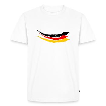 Drapeau de l’Allemagne Drapeau allemand Utilisé Look Homeland - T-shirt Premium bio Homme - blanc - Devant - Nico (187cm)