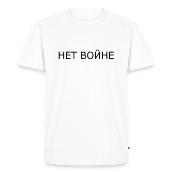 нет войне - T-shirt Premium bio Homme - blanc - Devant - Nico (187cm)