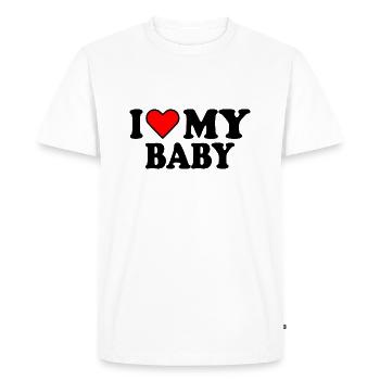 I love my baby - T-shirt Premium bio Homme - blanc - Devant - Nico (187cm)