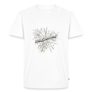 2021 Survivor Happy New Year Pun nye Joke Match - T-shirt Premium bio Homme - blanc - Devant - Nico (187cm)