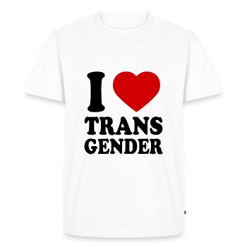 I love transgender trans gender - T-shirt Premium bio Homme - blanc - Devant - Nico (187cm)