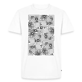 Technology electronics circuit boards T-shirt design - Men's Premium Organic T-Shirt - white - Front - Nico (187cm)