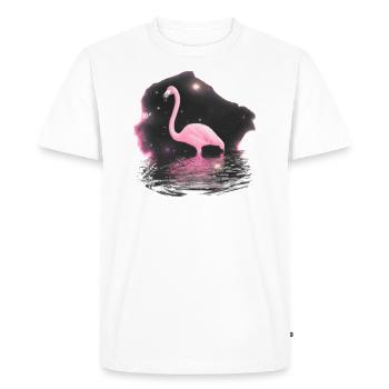 Flamingo Galaxy Space Idée cadeau Rose Trendy - T-shirt Premium bio Homme - blanc - Devant - Nico (187cm)