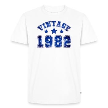 VINTAGE 1982 - VINTAGE - YEAR OF CONSTRUCTION - YEAR OF BIRTH - Men's Premium Organic T-Shirt - white - Front - Nico (187cm)