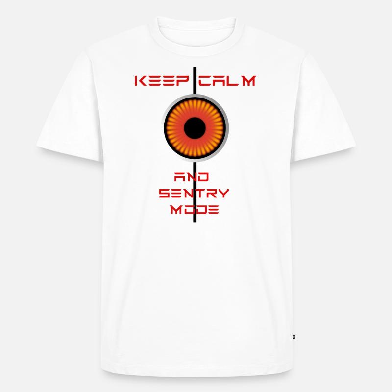 Keep Calm and Sentrymode Tesla - Männer Premium Bio T-Shirt - Weiß