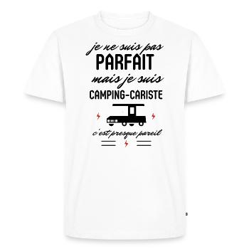 Pas parfait Camping cariste - T-shirt Premium bio Homme - blanc - Devant - Nico (187cm)