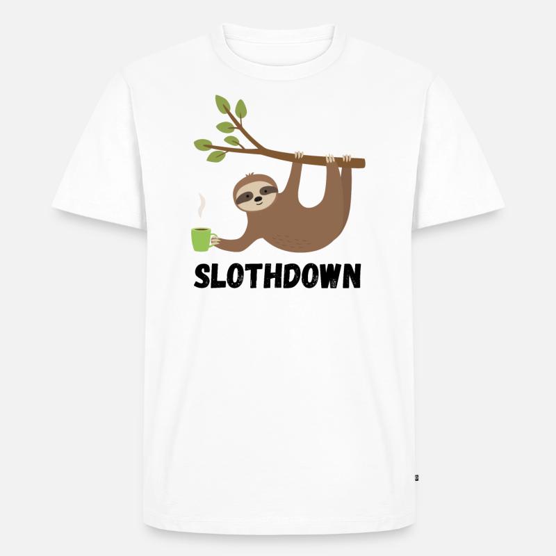 Slothdown - Männer Premium Bio T-Shirt - Weiß