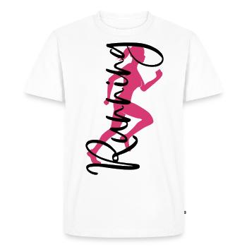 Course à pied Femme Coureur Coureur Sport Jogger - T-shirt Premium bio Homme - blanc - Devant - Nico (187cm)