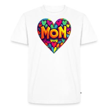 Fête des mères Cœur coloré - T-shirt Premium bio Homme - blanc - Devant - Nico (187cm)