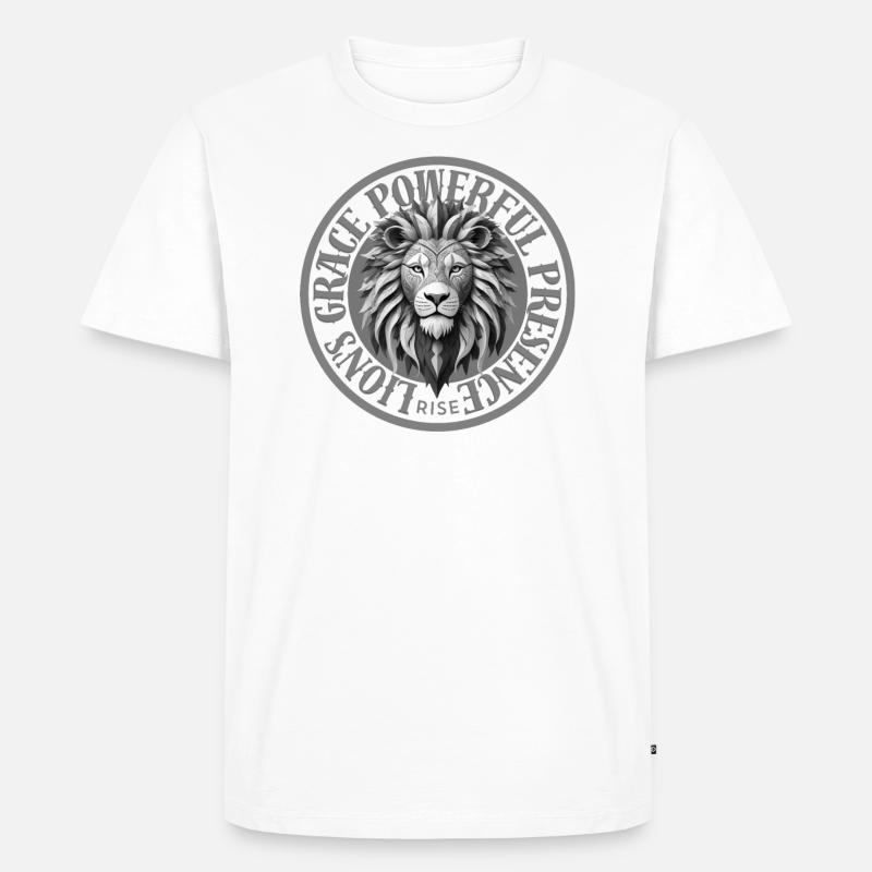 Lion's Grace - Männer Premium Bio T-Shirt - Weiß