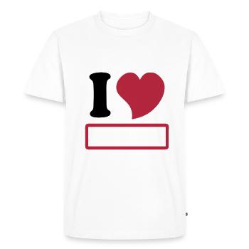 I love to customize - Men's Premium Organic T-Shirt - white - Front - Nico (187cm)