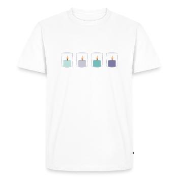 Lanternes - T-shirt Premium bio Homme - blanc - Devant - Nico (187cm)