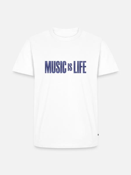 Music is Life - Männer Premium Bio T-Shirt - Weiß