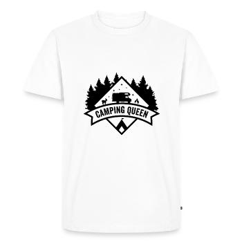 Camper Camping Queen Caravan Motorhome Women - Men's Premium Organic T-Shirt - white - Front - Nico (187cm)