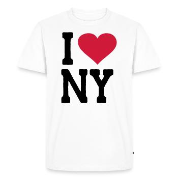 I Love NY New York - T-shirt Premium bio Homme - blanc - Devant - Nico (187cm)