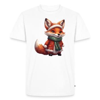 Renard de Noël - T-shirt Premium bio Homme - blanc - Devant - Nico (187cm)