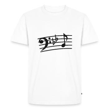 Notes de clé de fa musicien basse bassiste - T-shirt Premium bio Homme - blanc - Devant - Nico (187cm)