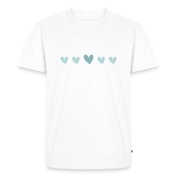 cœurs turquoise - T-shirt Premium bio Homme - blanc - Devant - Nico (187cm)
