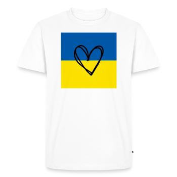 Heart Peace Symbol World Peace Ukraine Russia - Men's Premium Organic T-Shirt - white - Front - Nico (187cm)