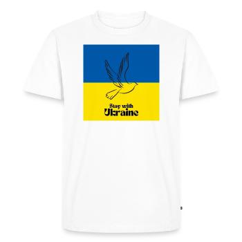 World Peace Symbol World Peace Ukraine Russia - Men's Premium Organic T-Shirt - white - Front - Nico (187cm)