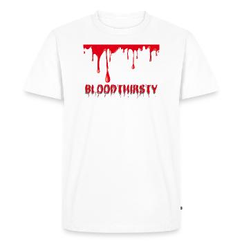 Vampire assoiffé de sang Halloween Creepy Blood - T-shirt Premium bio Homme - blanc - Devant - Nico (187cm)
