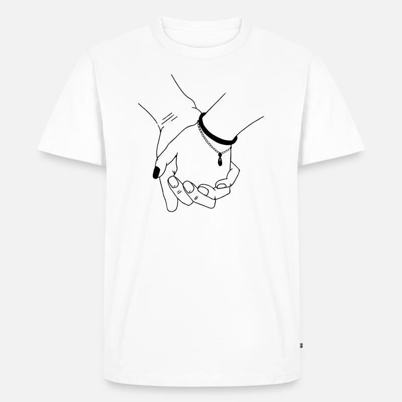 haendchen halten - Männer Premium Bio T-Shirt - Weiß
