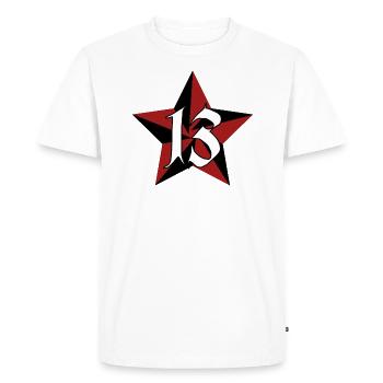 13 - Star - Tatouage - Rockabilly - T-shirt Premium bio Homme - blanc - Devant - Nico (187cm)