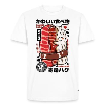 Japon sushi hug cute - T-shirt Premium bio Homme - blanc - Devant - Nico (187cm)