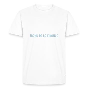 Fin de l’abondance, bond de la finance - T-shirt Premium bio Homme - blanc - Devant - Nico (187cm)