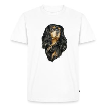 Black and Tan Cavalier - Men's Premium Organic T-Shirt - white - Front - Nico (187cm)