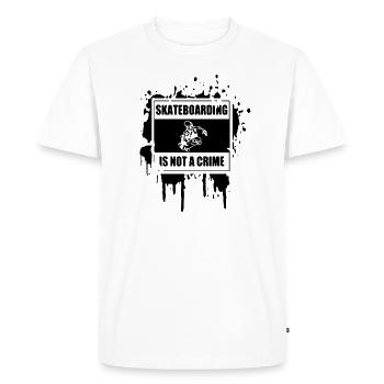 Skateboarding is not a crime BK - T-shirt Premium bio Homme - blanc - Devant - Nico (187cm)