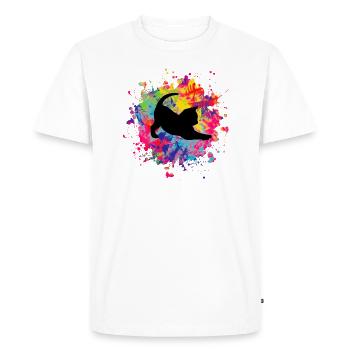 chat mignon - T-shirt Premium bio Homme - blanc - Devant - Nico (187cm)