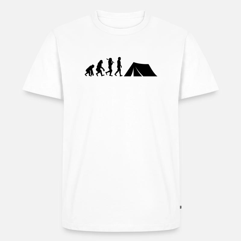 Zelten Evolution Camping - Männer Premium Bio T-Shirt - Weiß
