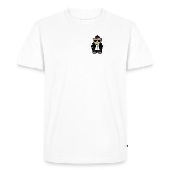 Gangster Bear Kawaii Pocket - Men's Premium Organic T-Shirt - white - Front - Nico (187cm)