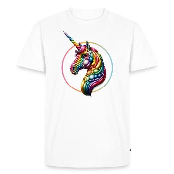 licorne cheval CSD 3D mignon lol glamour gay game - T-shirt Premium bio Homme - blanc - Devant - Nico (187cm)
